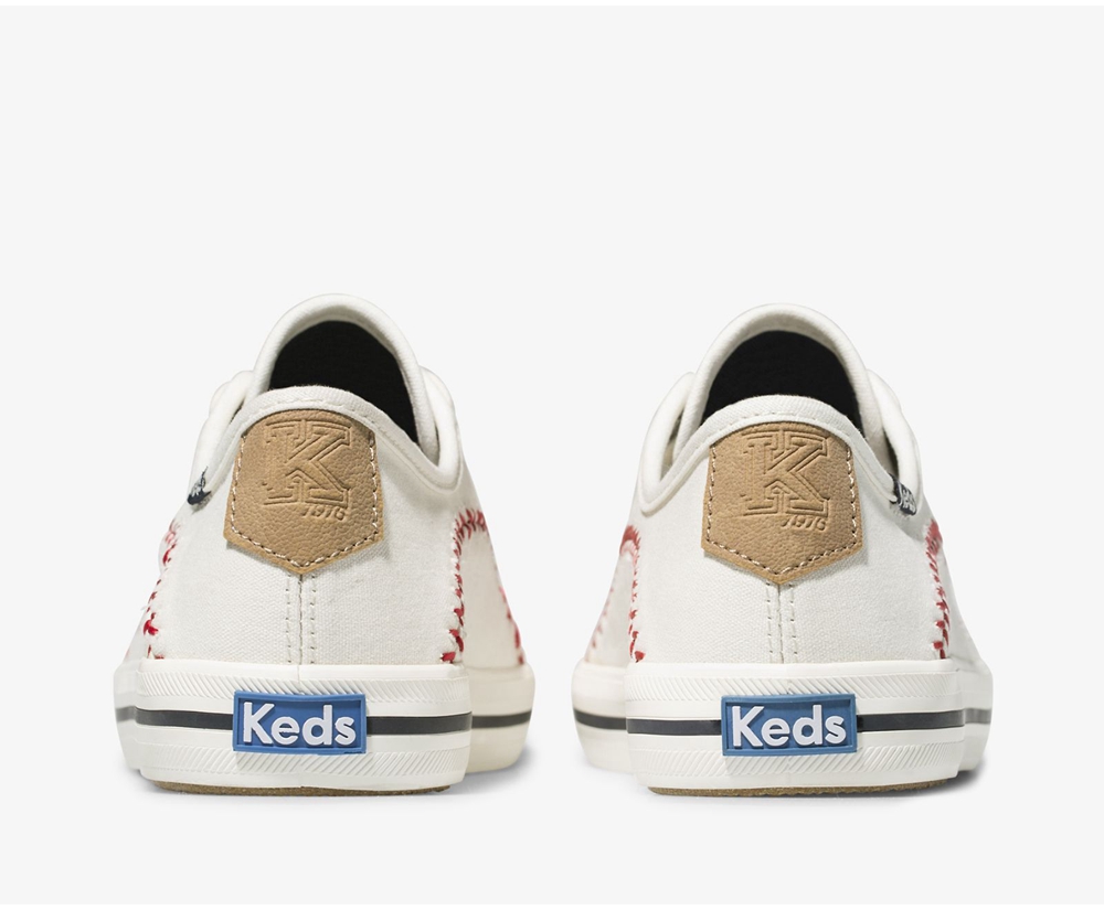 Basket Keds Femme Blanche - Kickstart Pennant - 581-LVAPJY